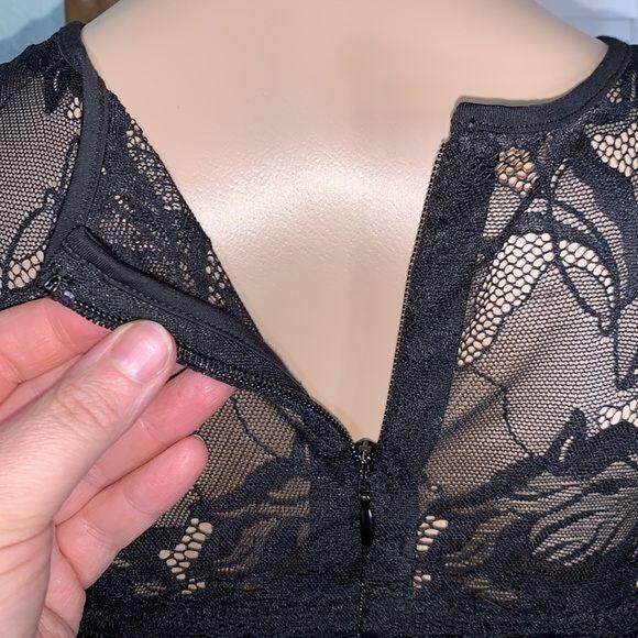 Guess Womens Bodycon Cocktail Dress Silvana Lace Cutout Stretch Black Small - Picture 12 of 16